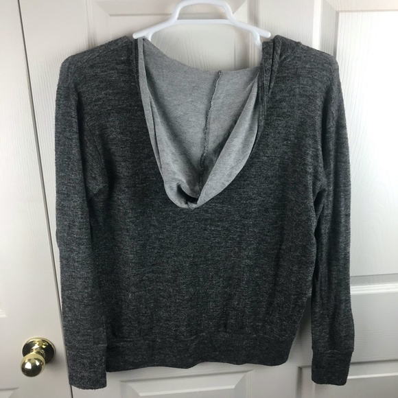 LNA Long Sleeve Hooded Sweatshirt Gray Small - Picture 4 of 4
